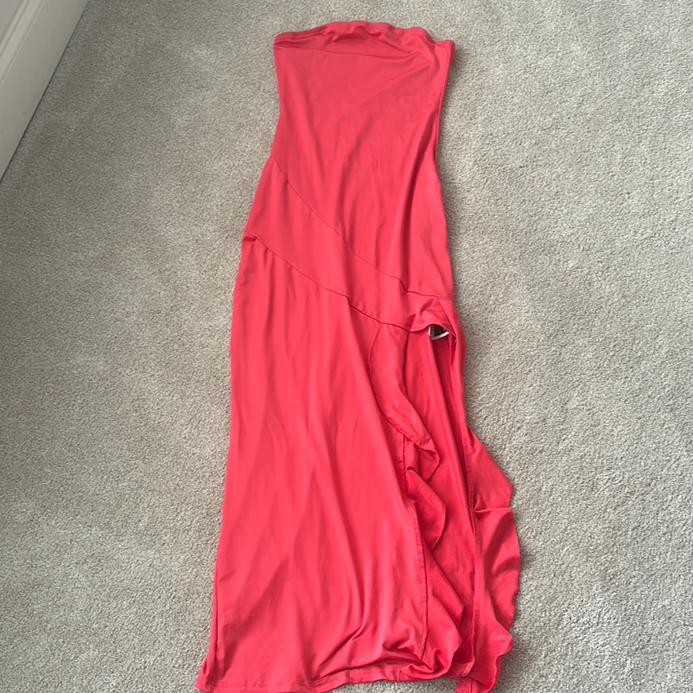 Ruffle Maxi Red Dress